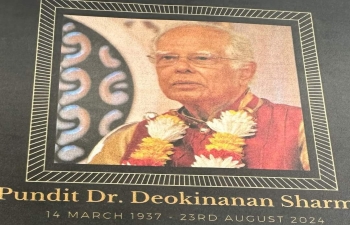 High Commission of India wishes condolences to Pandit Dr. Deokinanan Sharma